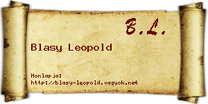 Blasy Leopold névjegykártya